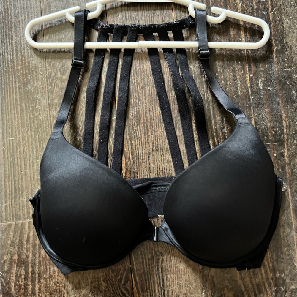 Pink front close bra